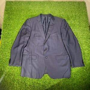 Ermenegildo Zegna Trofeo Comfort Men Blazer Jacket Navy Blue Pinstripe Wool  58R